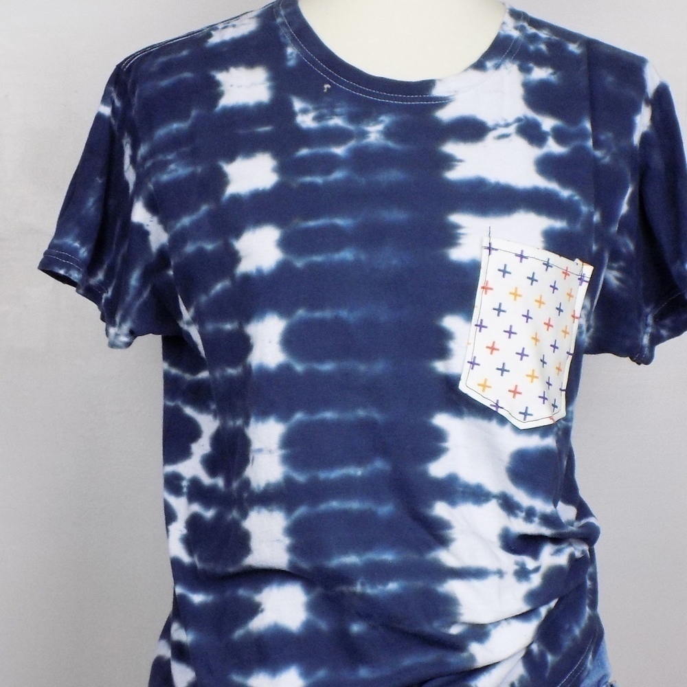 vintage dip dye blue ombre boyfriend pocket tee